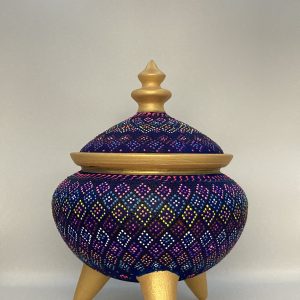 Purple ceramic candy jar