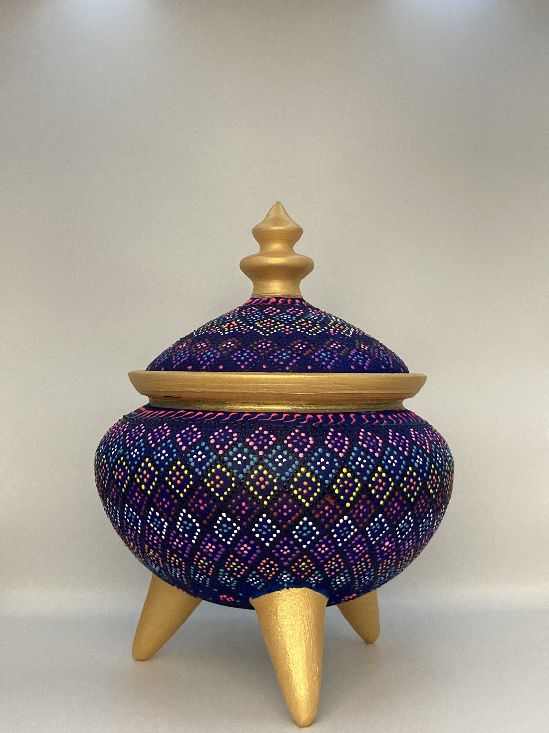 Purple ceramic candy jar